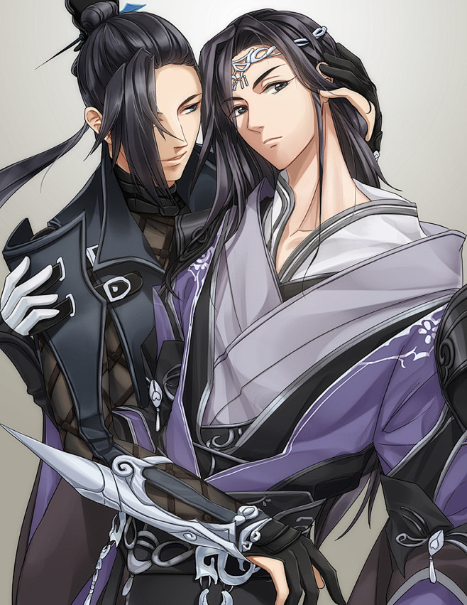 纯爱耽美bl腐断袖 古装妖孽美男子帅哥 古风美少年 插画漫画