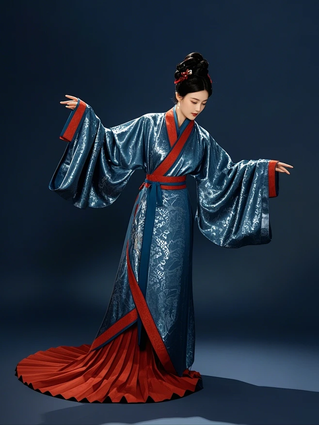 战国仕女，曲裾袍，浮光锦，汉服，战国袍-花瓣网
