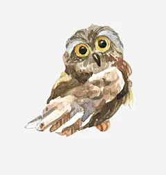 矢量猫头鹰ai免抠素材_新图网 https://ixintu.com 可爱 动物 手绘 翅膀
