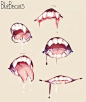 【绘画参考】各种嘴巴，舌头，牙齿的画法合集