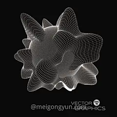 三维发光粒子球体科学技术EPS矢量插画素材 3D deformed glowing sphere-平面图形-@美工云(meigongyun.com)