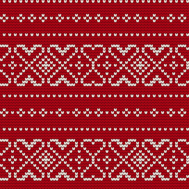 冬季圣诞针织毛衣布料花纹纹理AI矢量图案...