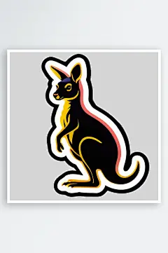 温馨袋鼠卡通贴图插画图案装饰-众图网