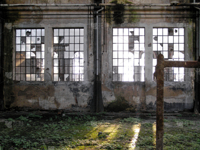 工厂,被抛弃的,水平画幅,建筑,无人,古...