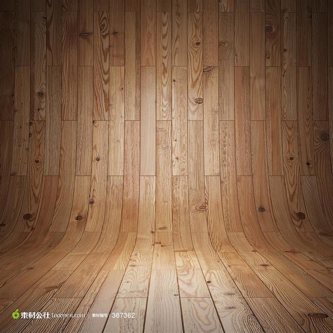 弯曲形态的木地板摄影高清背景底纹图片