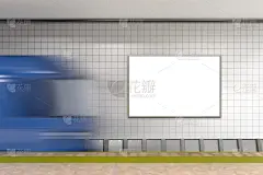火车,空白的,墙,地铁站,留白,边框,水平画幅,绘画插图