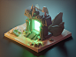 You are not prepared! fantasy fanart darkportal wow world of warcraft lowpolyart diorama low poly model isometric lowpoly render design blender illustration 3d