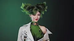 绿发女孩-UE5模型 - 角色/人物/生物 - 作品模型 - CG模型网