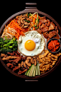 AI数字艺术韩式石锅拌饭食物美食摄影图片