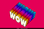 6款时尚潮流彩虹3D叠字文创潮牌海报标题字体设计ps样机特效模版
