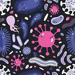 微生物,细胞,四方连续纹样,生物学,微生物学,有毒物质,纺织品,壁纸,原生动物