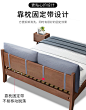 北欧实木床1.8米双人床现代简约主卧橡木婚床1.5米软包欧式单人床-tmall.com天猫