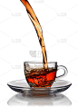 杯,玻璃杯,红茶,茶,撒出,垂直画幅,茶碟,热饮,夏天,饮料