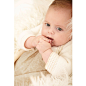 Baby Girls Beige Dress with Bonnet 