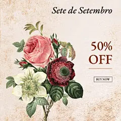 Retro Brazil Independence Day Flower Discount Festival Promotion Ecommerce Story