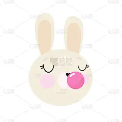 卡通风格的可爱兔子。矢量插图。儿童用品，卡片，海报，横幅，儿童书籍，印刷在包装上，印刷在衣服，织物，