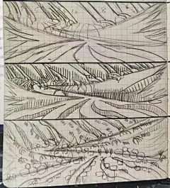 水景作品《灰色与青的夏末》，作者：小怪兽