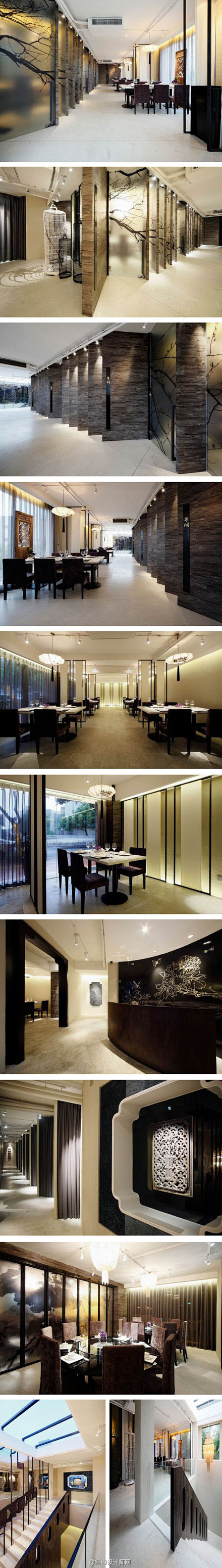 餐厅以简约中式为基调，整体色调以米色为主...