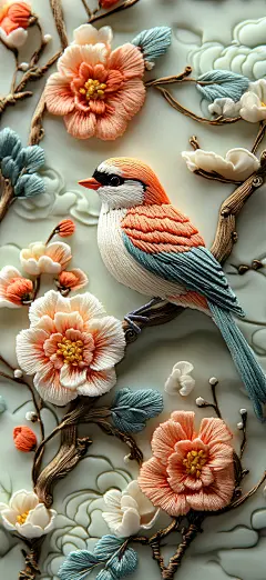 鸟语花香，春暖花开！中国风春日插画壁纸