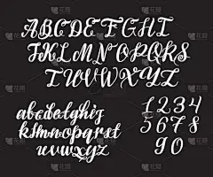手绘字体。绘制的矢量字符：小写字母和大写字母。设计的字体字母表：标志、字体、卡片