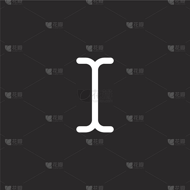 文本图标。填充文本图标的网站设计和移动，应用程序开发。文本图标从填充的选择和游标集合隔离在黑色背景。