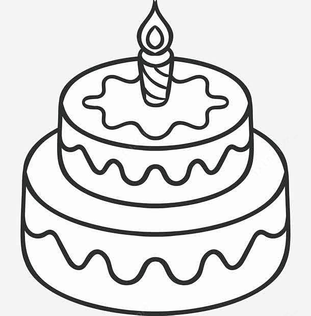 二层生日蛋糕简笔画免抠png素材_新图网...