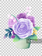 手绘小清新花卉花朵花瓶元素图片素材