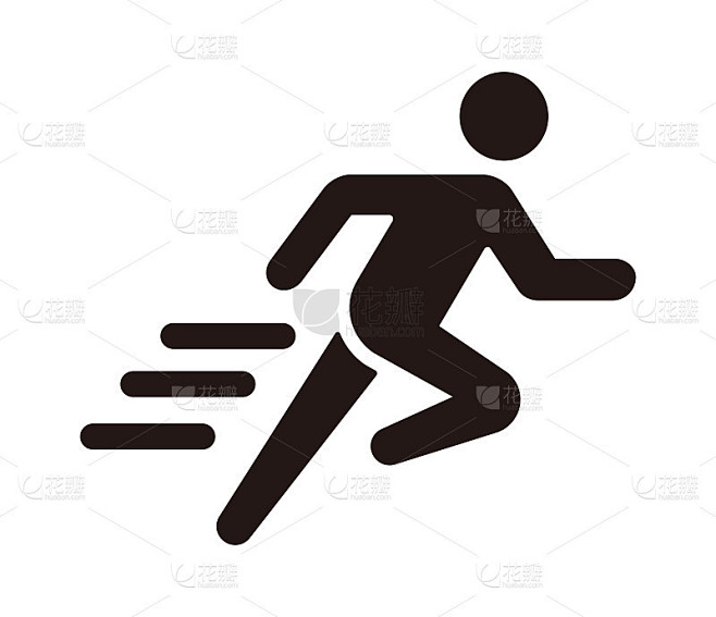 跑步，运动，运动矢量图标插图