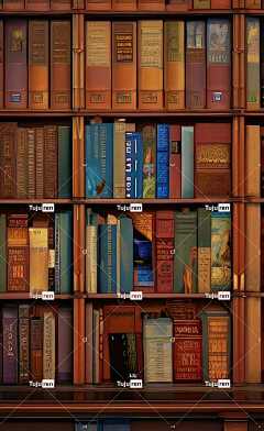 Ai产生的 书架 图书馆 图书 内部的 手机壁纸 场景 货架 读