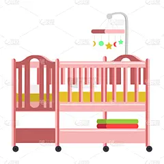 公寓,华丽的,玩具,女性特质,床,小的,装饰物,艺术品,木制,婴儿