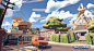 Plants Vs Zombies: Battle For Neighborville - Town Center, Dallas Doan : Here are some in game screenshots of the work I did on our Town Center Level. I was in charge of the World Building, Set Dressing, and Level Art. I worked with a bunch of great Level