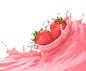 草莓牛奶草莓汁png (2)