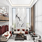 新中式客厅茶室3d模型-室内设计-拓者设计吧