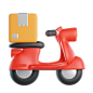 Delivery Scooter 3D Illustration