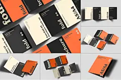Four Fold A5 Brochure Mockup 8款A5四折页宣传单手册邀请函贺卡设计贴图ps样机素材展示效果图 - UIGUI