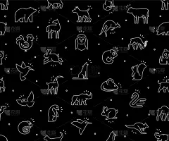 动物,计算机图标,四方连续纹样,猴子,可爱的,斑马,野生动物,狮子,哺乳纲,象