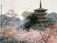 异国风光 - 刘懋善山水画壁纸 - 京都樱花时节（日本） - 刘懋善山水画壁纸 19