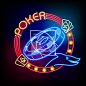 Poker casino token in neon light #怀旧#