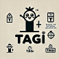 简约风格的Tagi品牌logo，i字母设计卡通点，去掉外部装饰，只保留主体