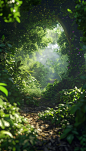 In that vast forest,3d art,c4d,actane render,ray tracing,pixar trend,animation ligting,depth of field,ultra,detailed