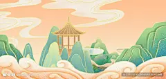 古风山水背景
