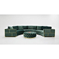 Giving your family and guest’s opulent seating is the Divani Casa Ritner Modern Green Velvet Circular Sectional Sofa. This sectional boasts of silky green velvet fabric upholstery highlighted with gold metal accents on the outer area of the arms. Its circ