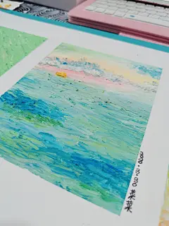重彩油画棒插画作品