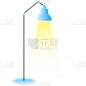 互联网扁平风矢量贴纸-台灯