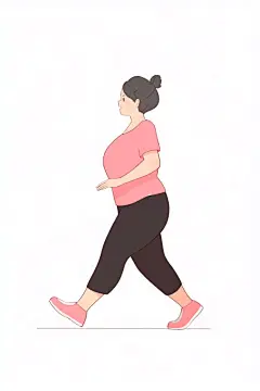 努力减脂肥胖人物运动减肥插画图片