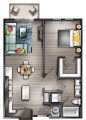 Studio Apartments Nashville | Peyton Stakes Luxury Apartments: A4  1 Bed | 1 Bath 717 Sq. Ft. Starting At $1604