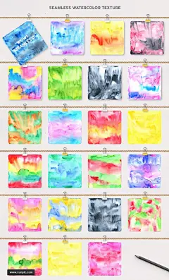 手绘水彩图案无缝背景Watercolor Pattern Creator Pro 设计模板 