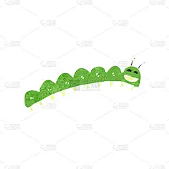复古的卡通卡特彼勒