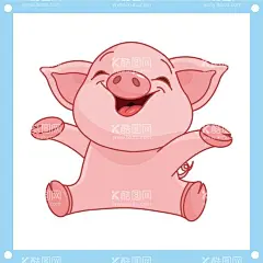 开怀大笑的小猪卡通矢量素材  - 源文件下载【酷图网】小猪,卡通猪,可爱猪,卡通,卡通图片,卡通图片可爱,卡通图片大全,卡通素材,卡通简笔画,可爱卡通