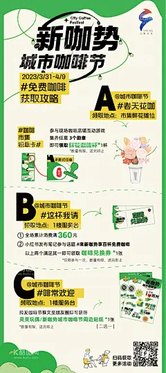 商业主视觉咖啡节活动细则  - 源文件下载【酷图网】海报,活动,咖啡节,活动细节,城市,参与方式,流程图,免费领取,